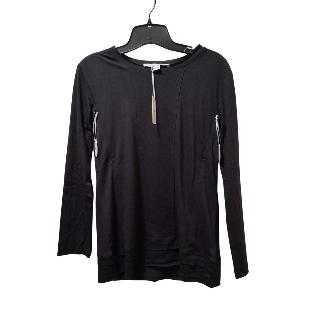 Loyal Hana Christy Maternity Nursing Top XS Black Stretch Knit Long Sleeve NWT
